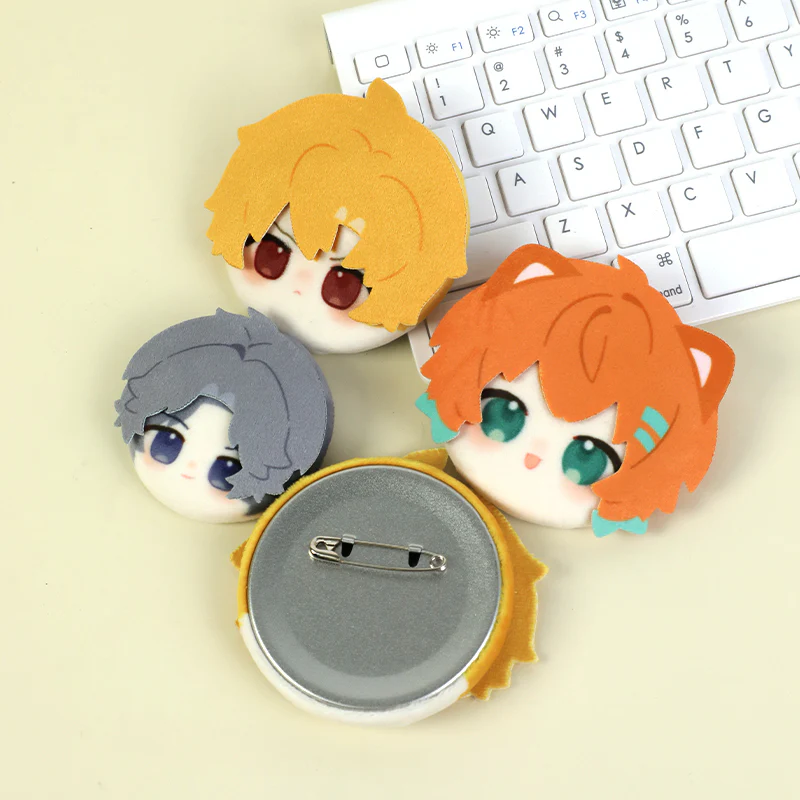 Custom 3D Plush Head Button Pins - Image 4