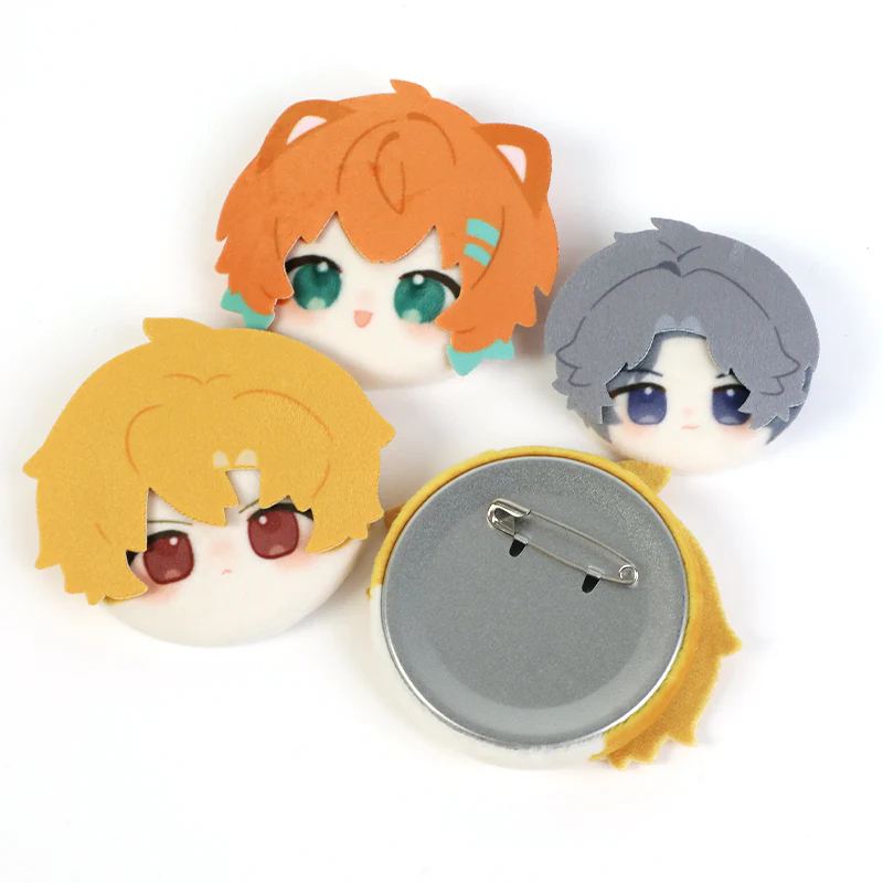 Custom 3D Plush Head Button Pins - Image 6
