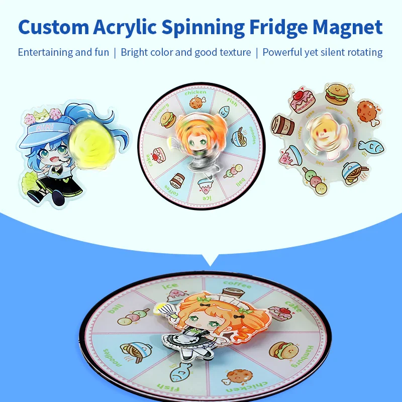 Custom Acrylic Double Layer Spinning Fridge Magnets - Image 2