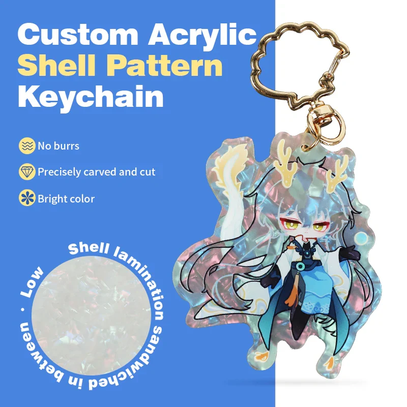 Custom Acrylic Shell Pattern Keychains - Image 2