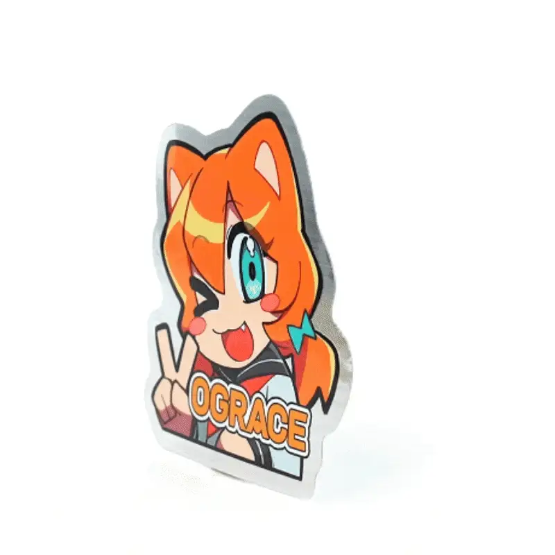Custom Brushed Silver Stickers - Image 2