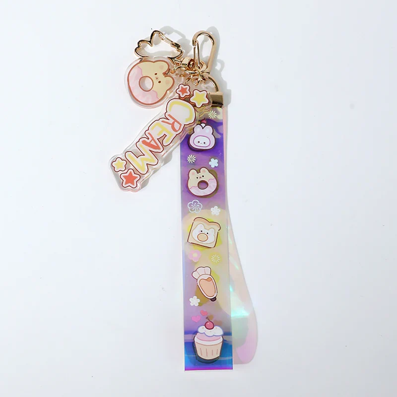 Custom Clear Acrylic Holographic PVC Lanyard Keychains - Image 2