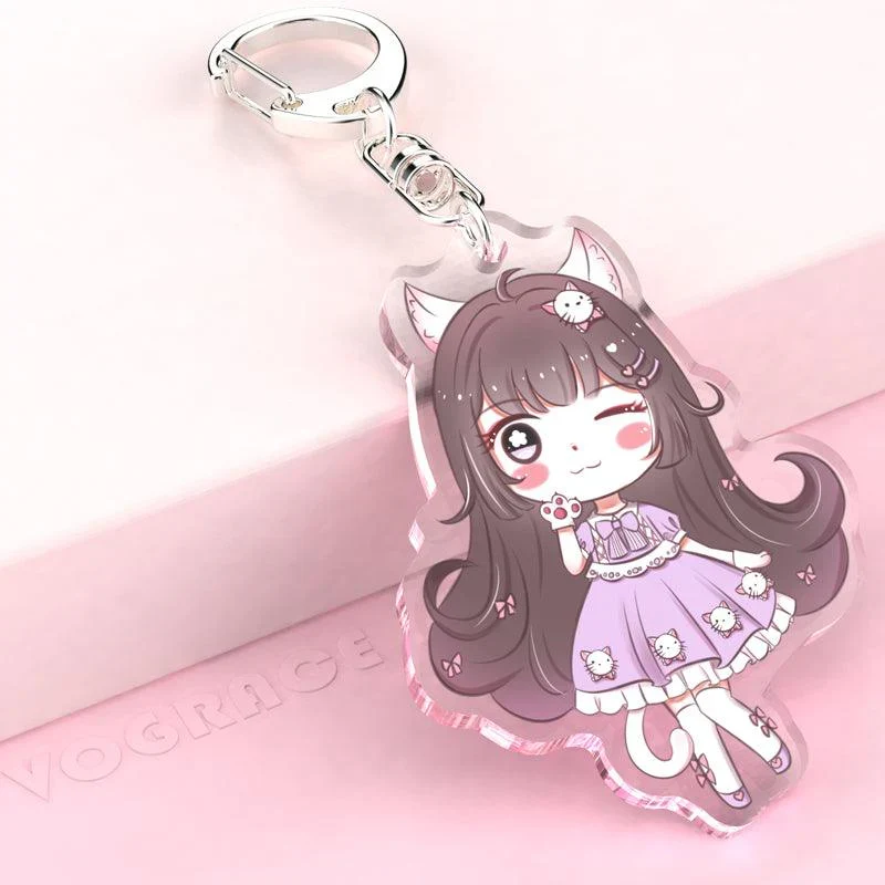 Custom Clear Acrylic Keychains Single Side Printing - Image 8