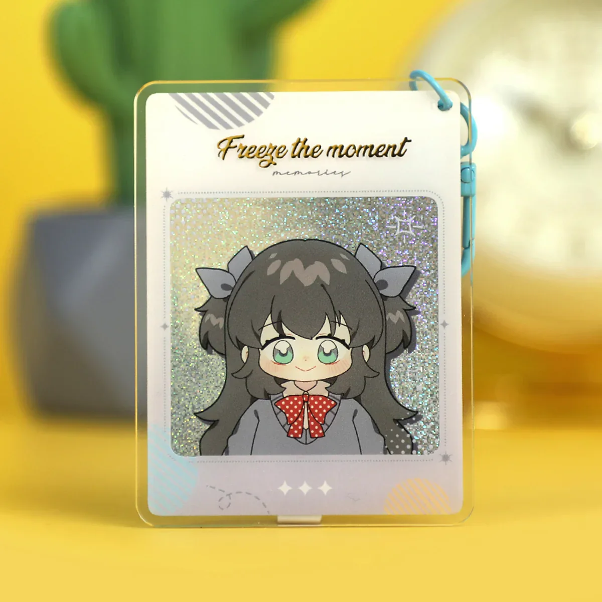 Custom Cold Foil Stamping Glitter Holographic Acrylic Keychains - Image 3