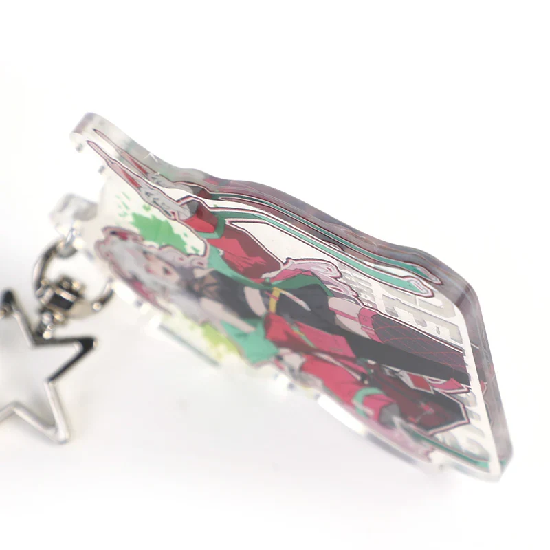 Custom Cold Foil Stamping Holographic Clear Acrylic Keychains - Image 2