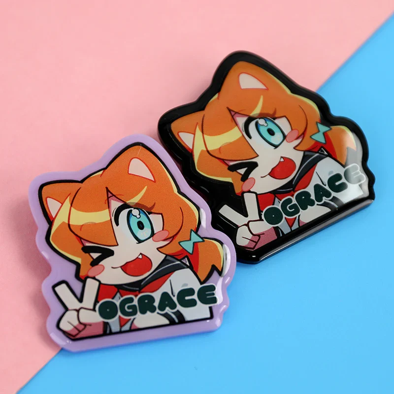 Custom Colored Glitter Epoxy Acrylic Pins - Image 2