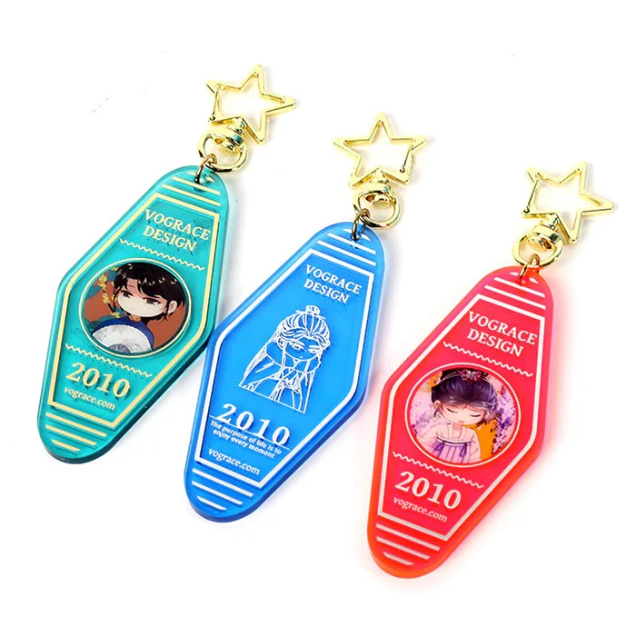 Custom Colored Hotel Motel Acrylic Keychains - Image 4