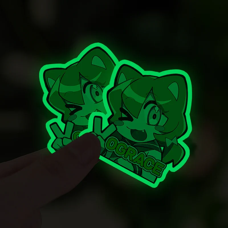 Custom Colorful Blue Holographic Glow In The Dark Stickers - Image 4