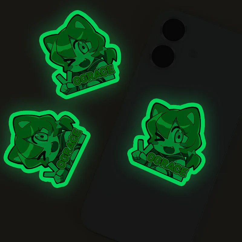 Custom Colorful Blue Holographic Glow In The Dark Stickers - Image 7