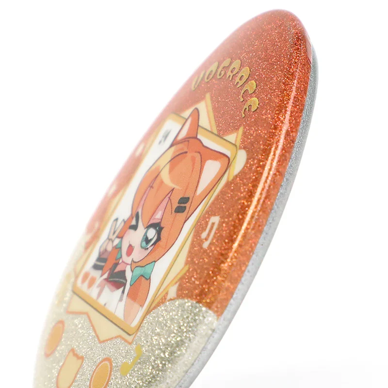 Custom Egg-shaped Raised Foil Glitter Holographic Button Pins - Image 17