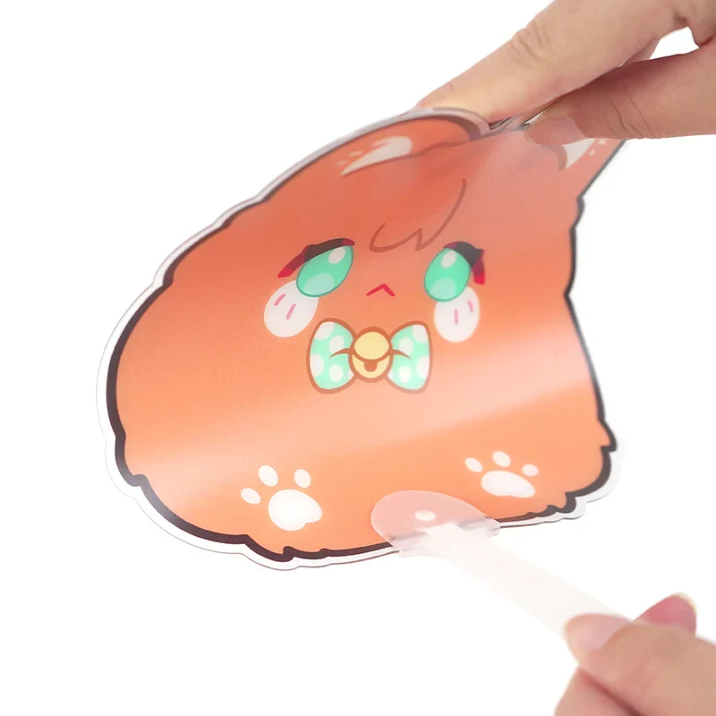 Custom Frosted Translucent PVC Hand Fans - Image 2