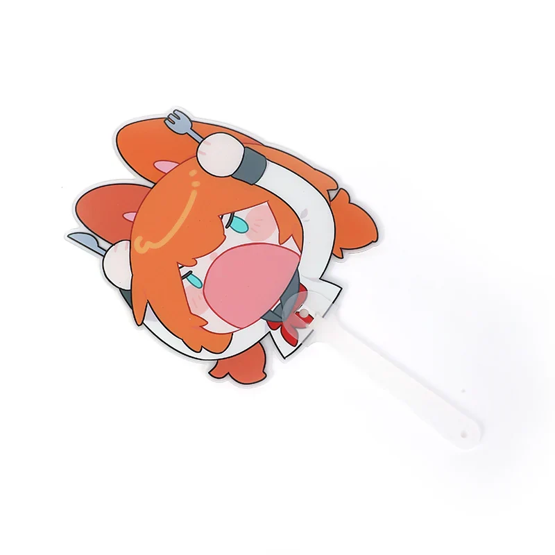 Custom Frosted Translucent PVC Hand Fans - Image 3