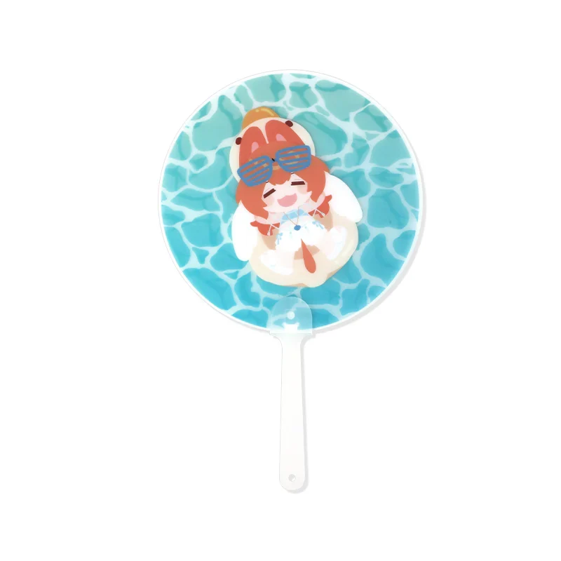 Custom Frosted Translucent PVC Hand Fans - Image 4