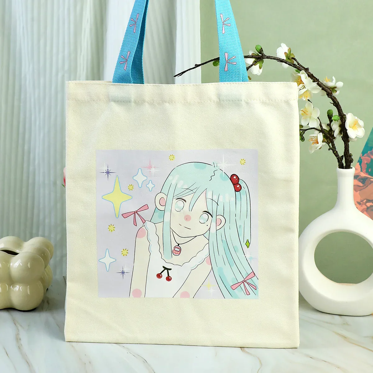 Custom Handles Woven Canvas Tote Bags With Custom Strap - Image 3