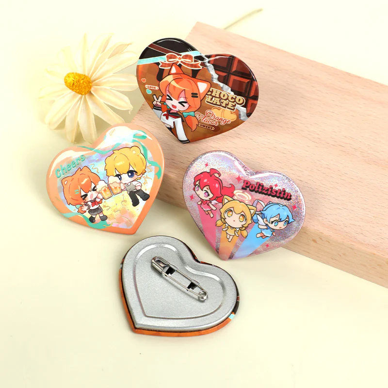 Custom Heart Glitter Button Pins - Image 5