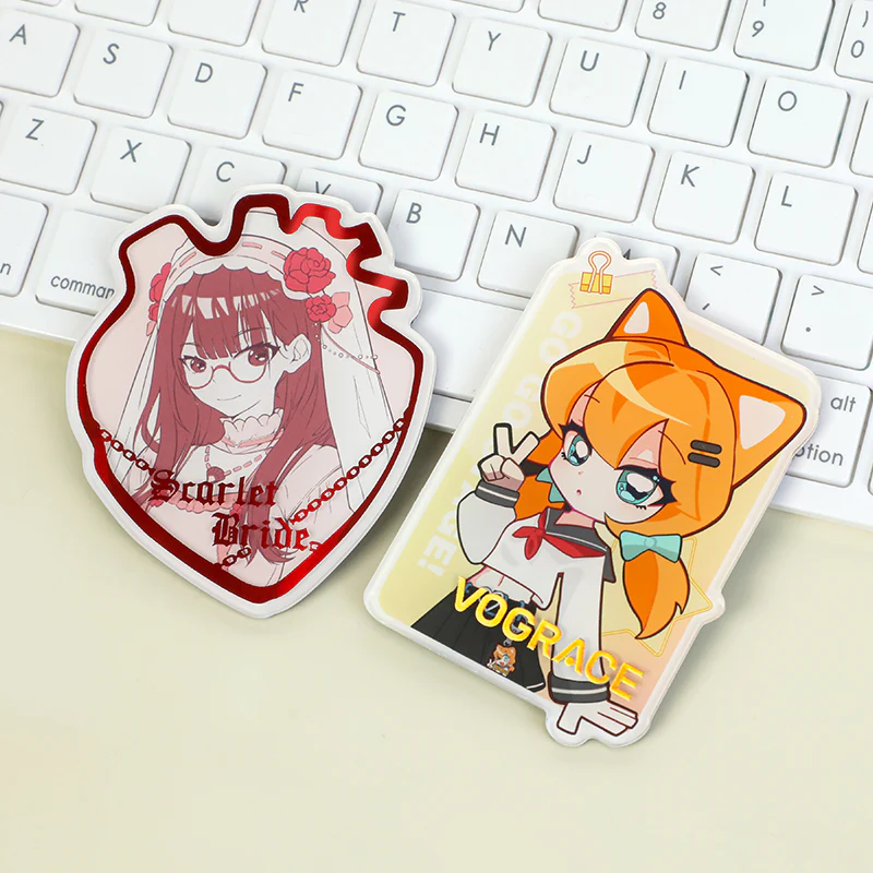 Custom Non-Clear Raised Foil Stamping Acrylic Fridge Magnets - Image 2