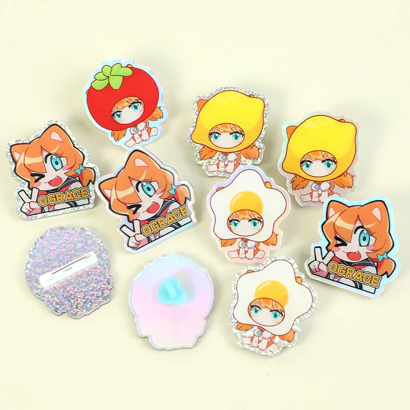 Custom Opaque Holographic Acrylic Pins - Image 6