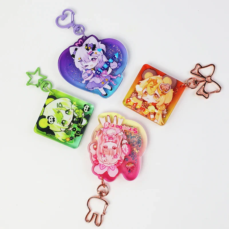 Custom Pre-filled Quicksand Liquid Shaker Acrylic Keychains - Image 4