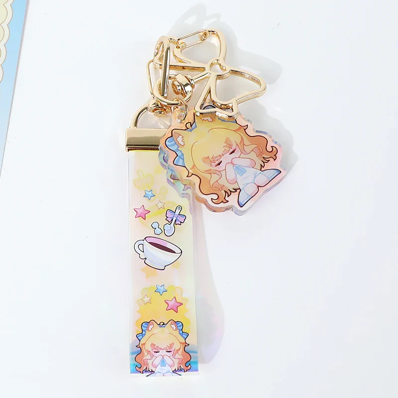 Custom Rainbow Acrylic Holographic PVC Lanyard Keychains - Image 3