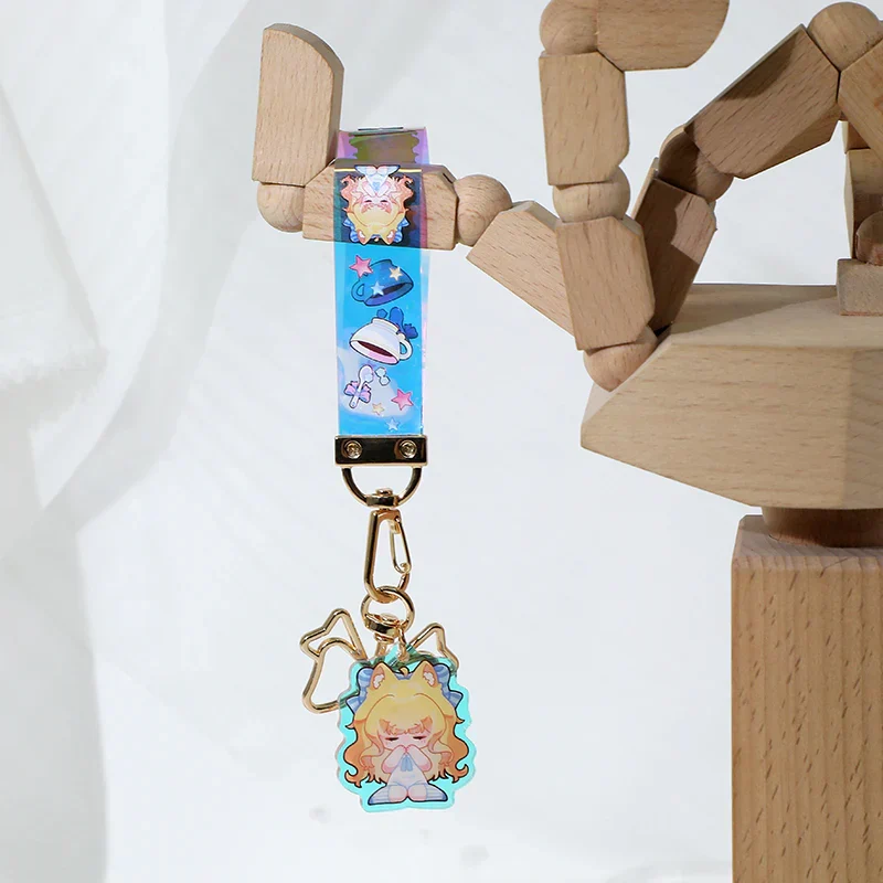 Custom Rainbow Acrylic Holographic PVC Lanyard Keychains - Image 4