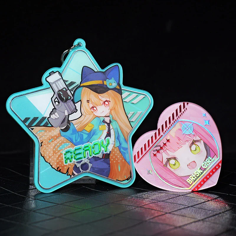 Custom Raised Foil Printing Cold Foil Stamping Acrylic Keychains - Image 3