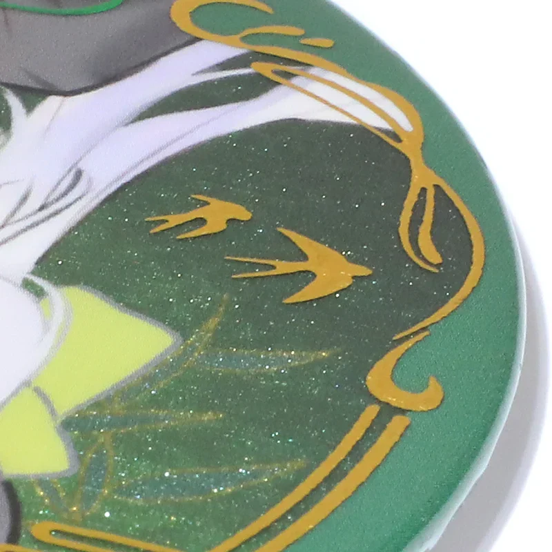 Custom Raised Foil Printing Cold Foil Stamping Glitter Holographic Button Pins - Image 3