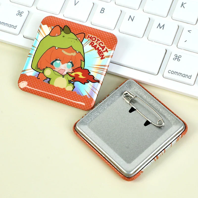 Custom Raised Foil Stamping Square Glitter Button Pins - Image 12
