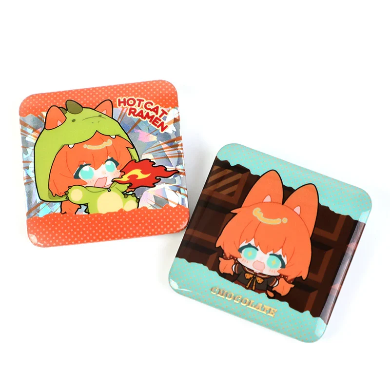 Custom Raised Foil Stamping Square Glitter Button Pins - Image 4