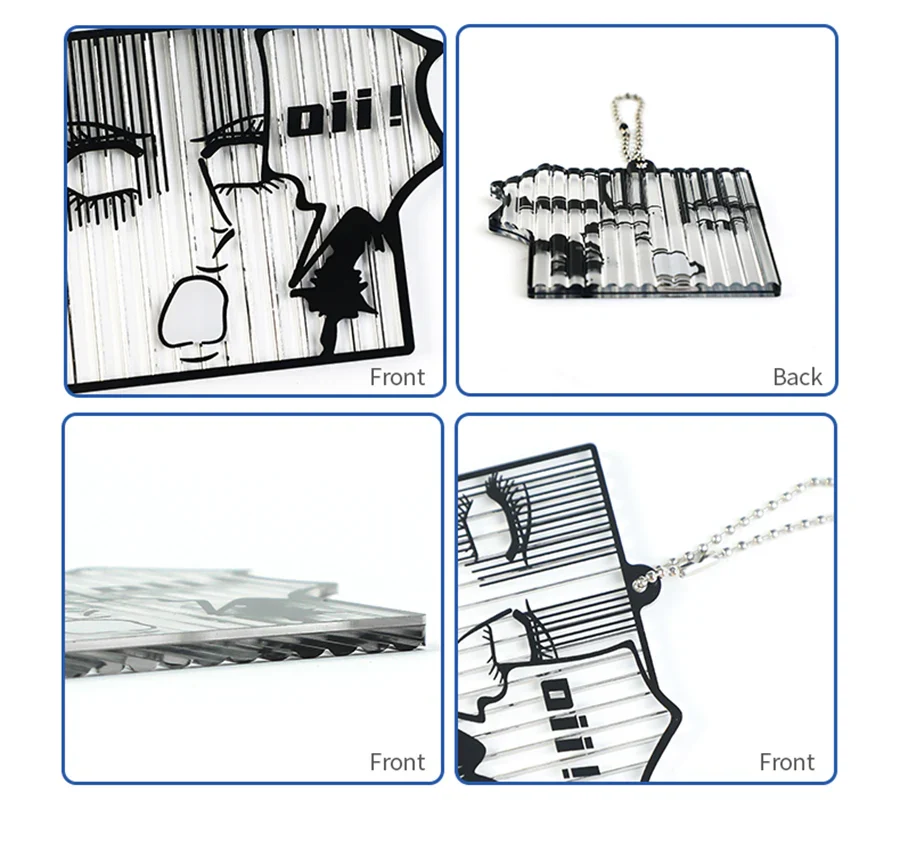 Custom Striped Acrylic Keychains - Image 4