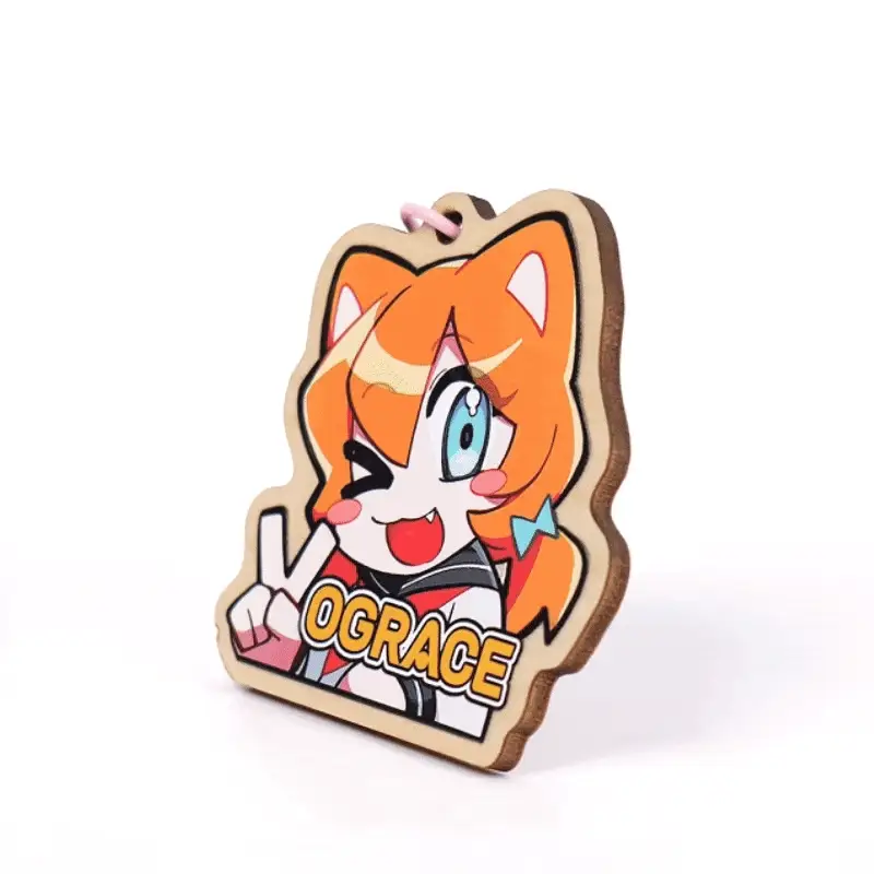 Custom Synthetic Wooden Keychains - Image 2