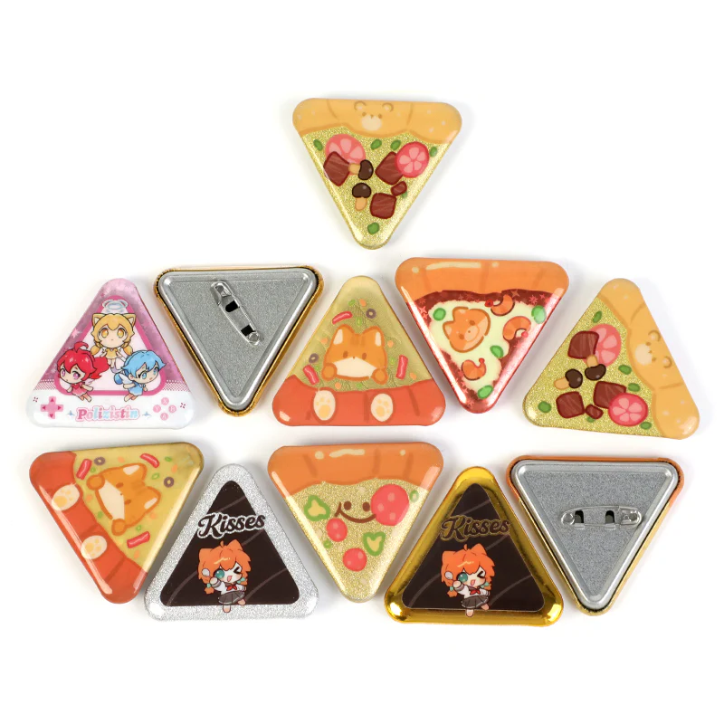 Custom Triangle Glitter Button Pins - Image 4
