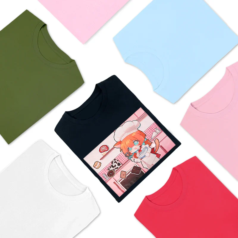 Custom Women T Shirts Printing Cotton Crew Neck T-Shirts - Image 2