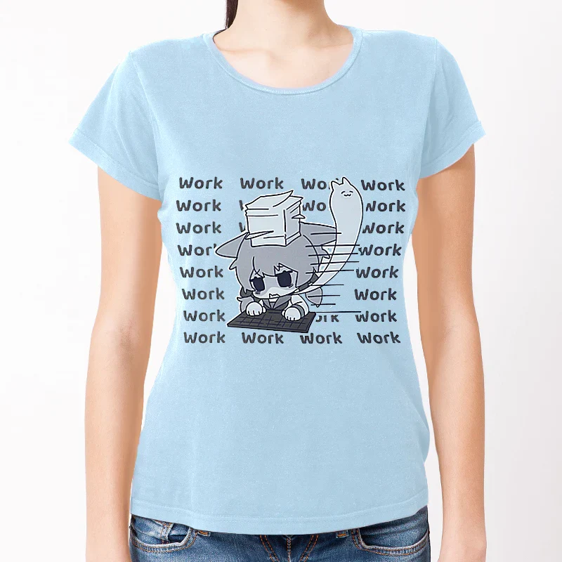 Custom Women T Shirts Printing Cotton Crew Neck T-Shirts - Image 3