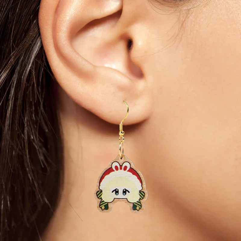 Custom Wooden Earrings Ear Stud - Image 2