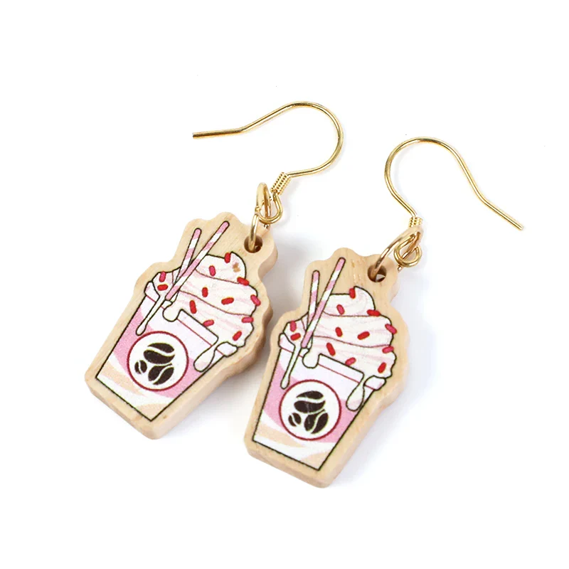 Custom Wooden Earrings Ear Stud - Image 4