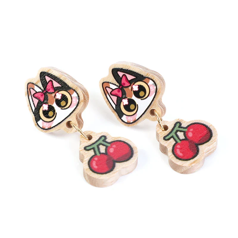 Custom Wooden Earrings Ear Stud - Image 5