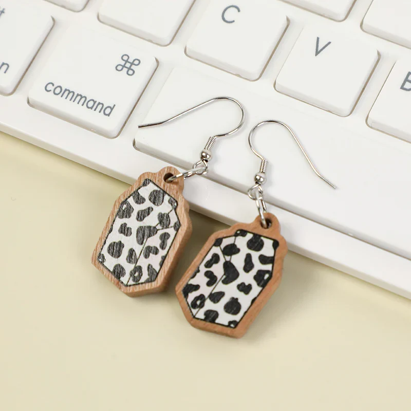 Custom Wooden Earrings Ear Stud - Image 6