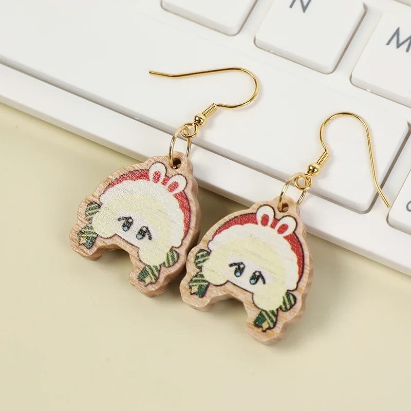 Custom Wooden Earrings Ear Stud - Image 7